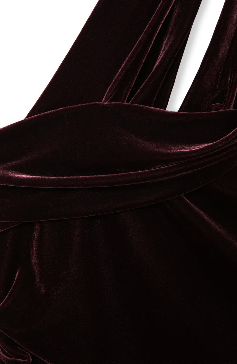 Reiss Dalia Velvet Off the Shoulder Midi Dress, Alternate, color, Burgundy