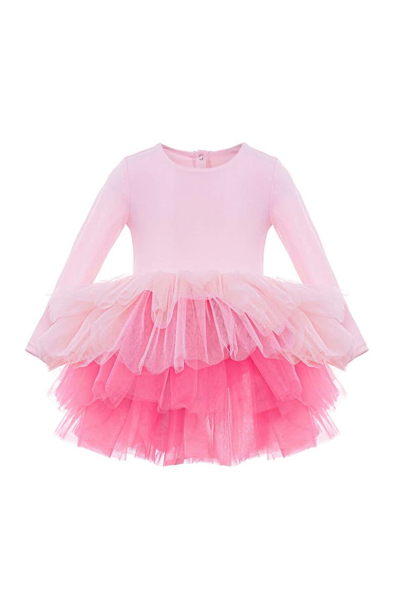 Mini Celebrities Long Sleeve Fluffy Tutu Dress, Alternate, color, Pink Love
