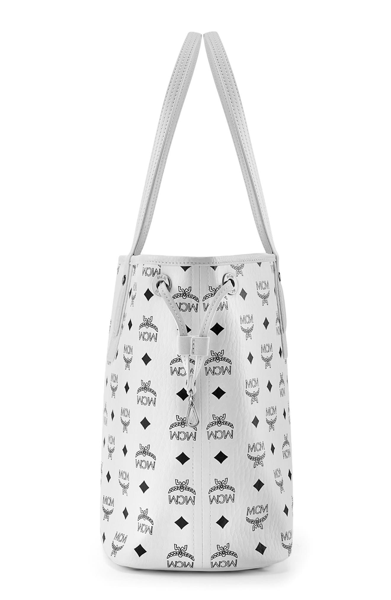 MCM Medium Liz Reversible Shopper, Alternate, color, White/ White