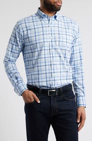 Peter Millar Chambly Crown Lite Check Performance Button-Down Shirt