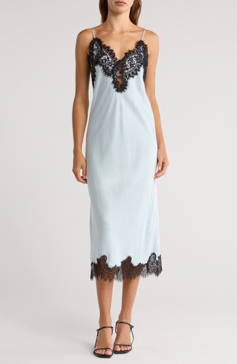 Lennon Lace Accent Satin Slipdress