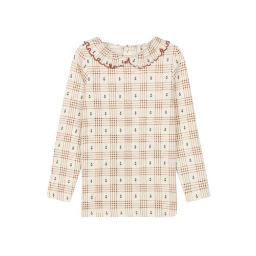 Ely's & Co. Cotton Floral Plaid Collection In Neutral