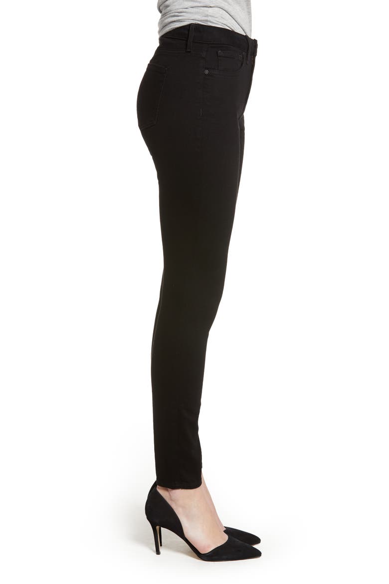Ami High Waist Stretch Super Skinny Jeans, Alternate, color, BLACK