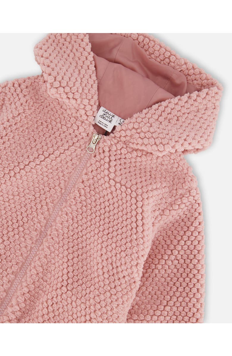 Deux par Deux Little Girl's Hooded Plush Vest Dusty Pink, Alternate, color,
