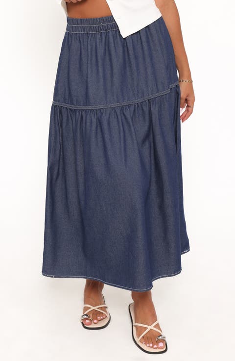 Meadow Denim Midi Skirt