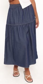 Petal & Pup Meadow Denim Midi Skirt