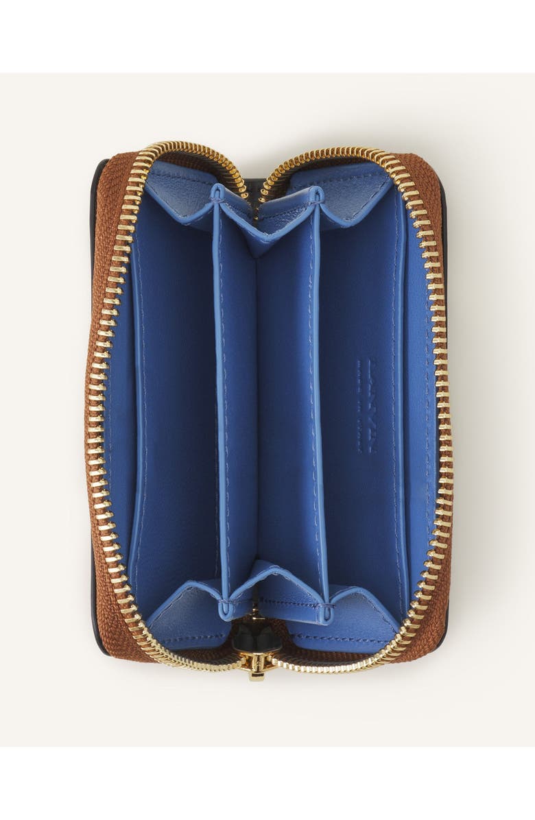 Lanvin Catch By Lanvin Zipped Leather Cardholder, Alternate, color, Black/Cognac