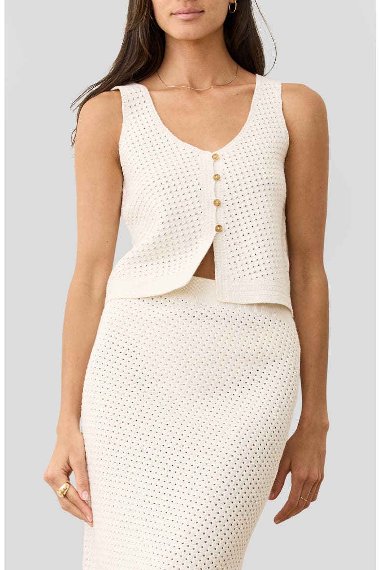 Oasis Cotton Blend Sweater Vest, Main, color, CREAM