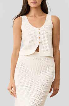 Marine Layer Oasis Cotton Blend Sweater Vest