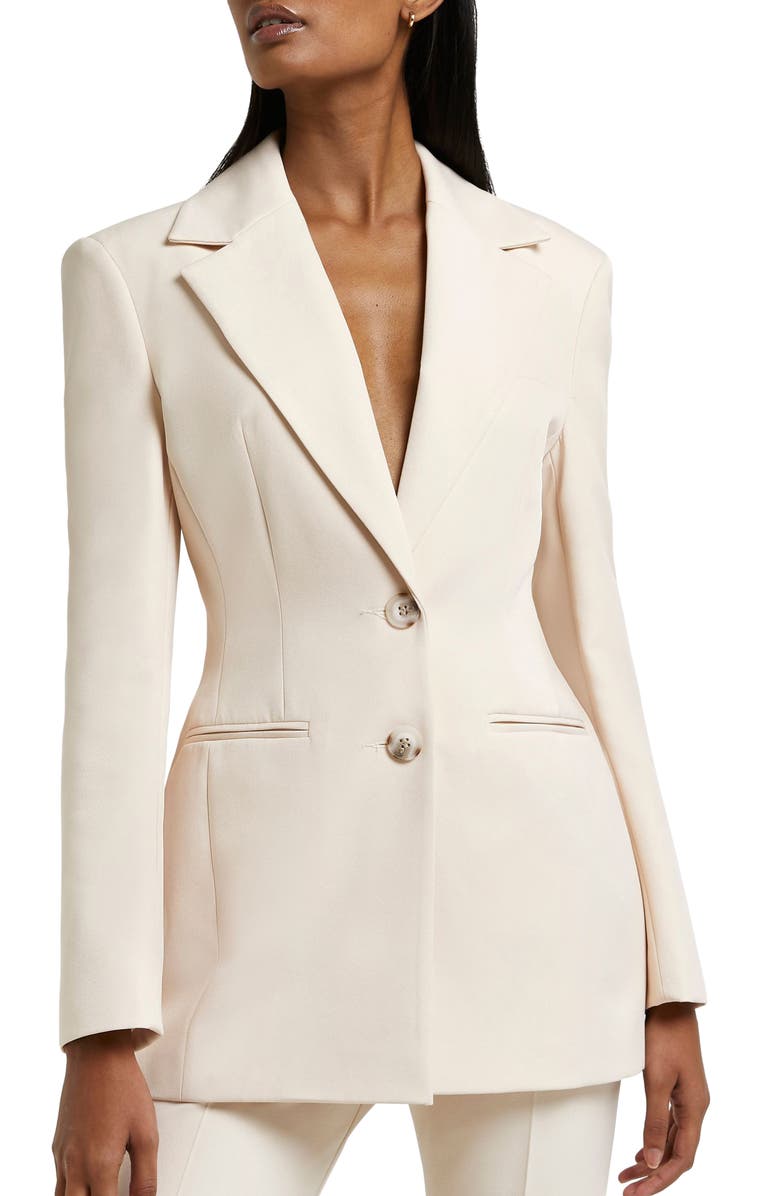 River Island Women's Shaped Blazer, Main, color, 