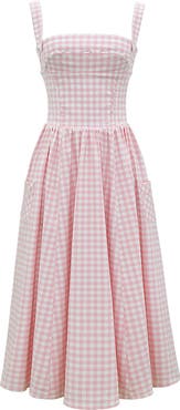 HOUSE OF CB Vivien Gingham Midi Dress