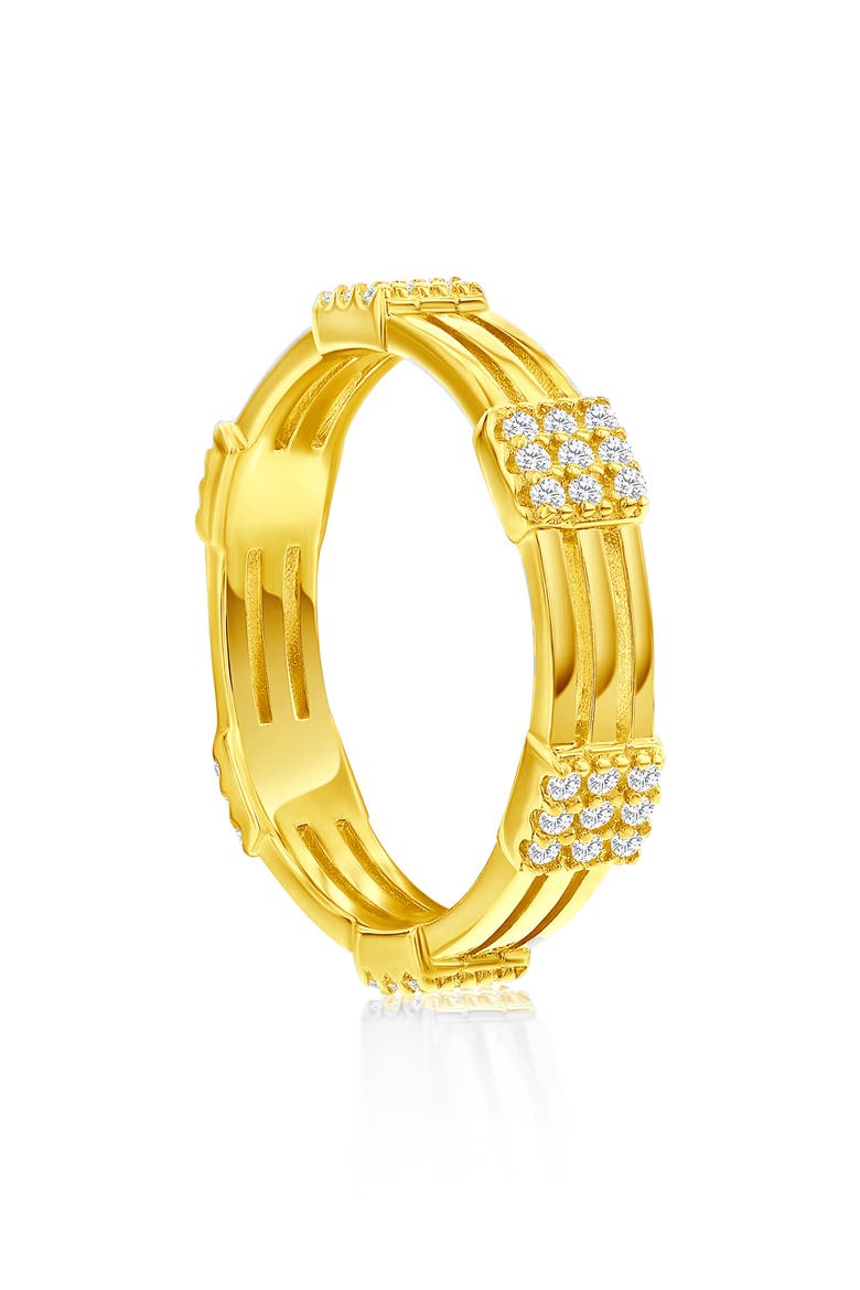 Cubic Zirconia Square Band Ring, Alternate, color, GOLD