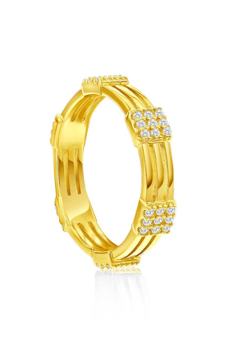 SIMONA Cubic Zirconia Square Band Ring, Alternate, color, Gold