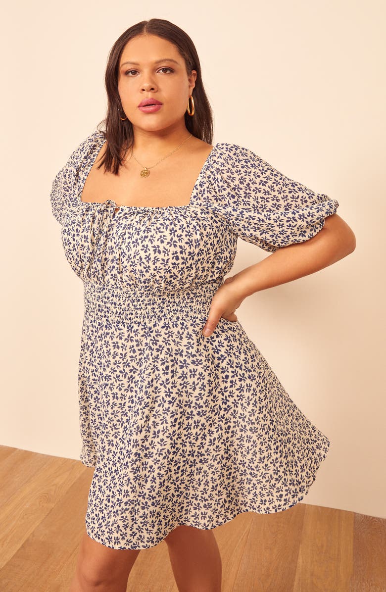 Reformation Jo Floral Puff Sleeve Minidress, Alternate, color,