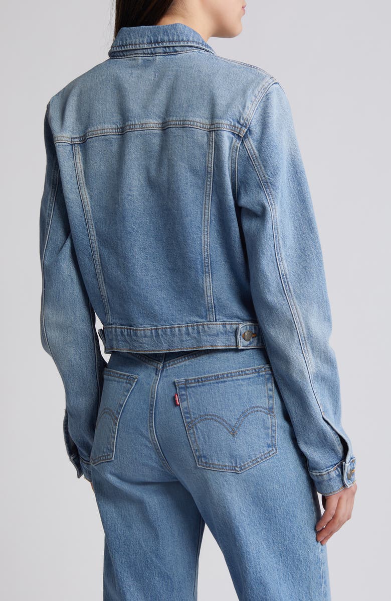 Good American Committed to Fit Denim Jacket, Alternate, color, Indigo597