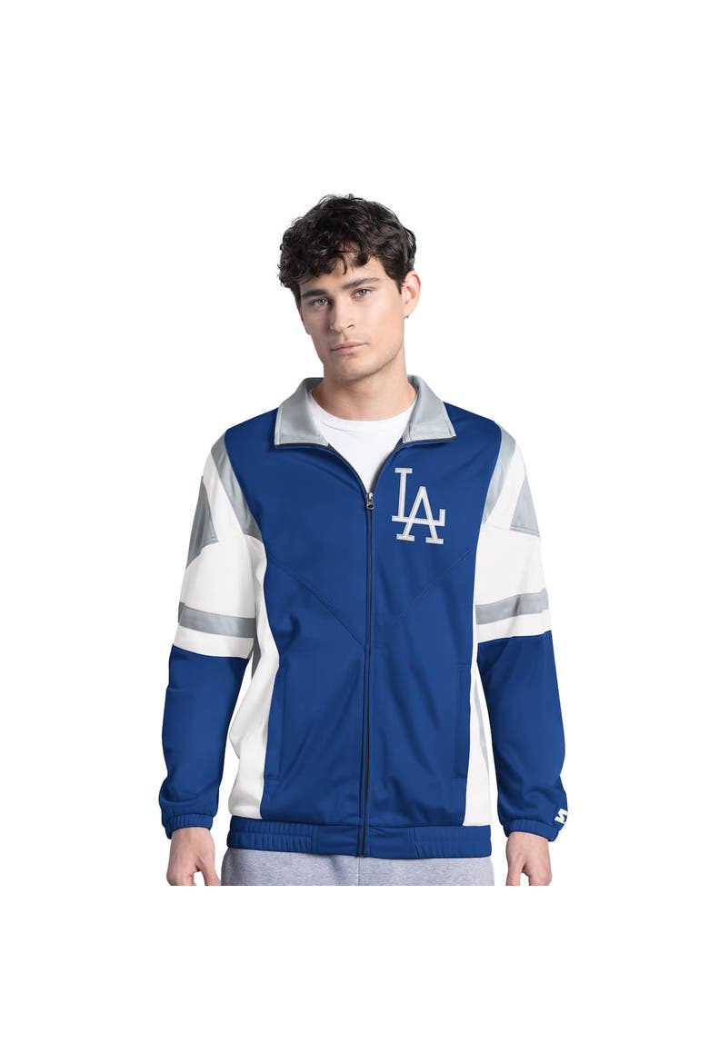 Men's Starter Royal/Gray Los Angeles Dodgers Contender Tricot Full-Zip Track Jacket, Main, color, Royal