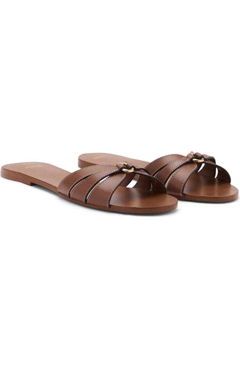 MANGO Slide Sandal, Main, color, Leather