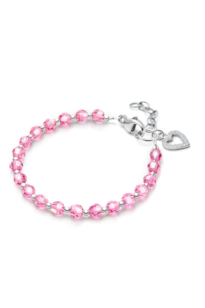 Sterling Silver Birthstone Crystal 6.25" Bracelet, Main, color, October