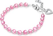 Tiny Blessings Sterling Silver Birthstone Crystal 6.25" Bracelet