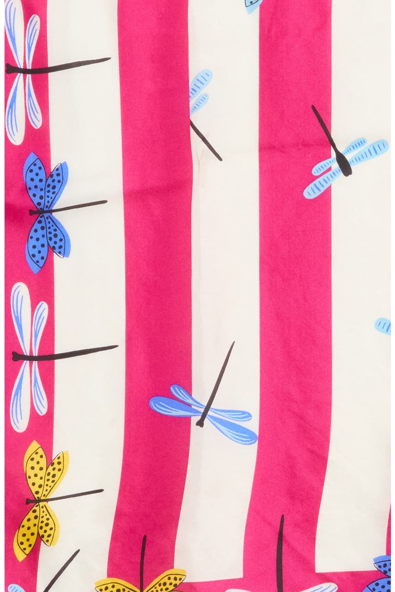 dragonfly silk square scarf, Alternate, color, PINK MULTI