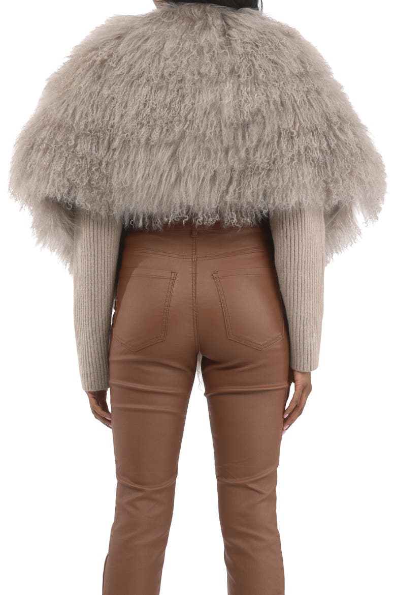 Select Genuine Shearling Shawl, Alternate, color, SILVER BLUE