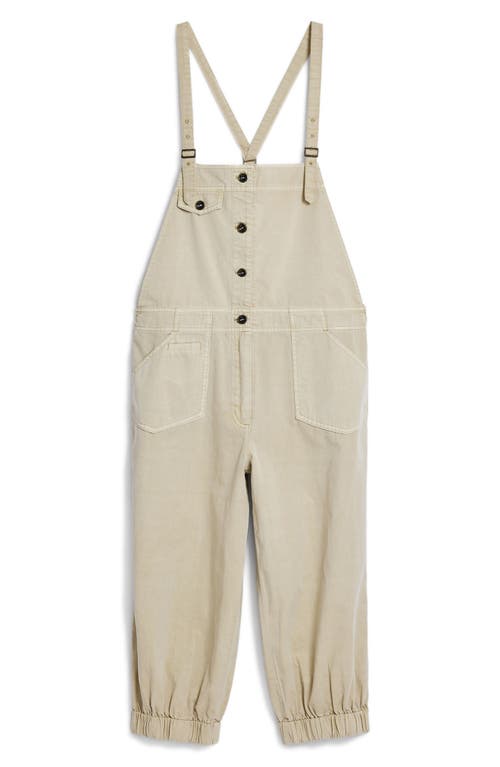 Desigual Cotton Capri Overalls In Gray Brown