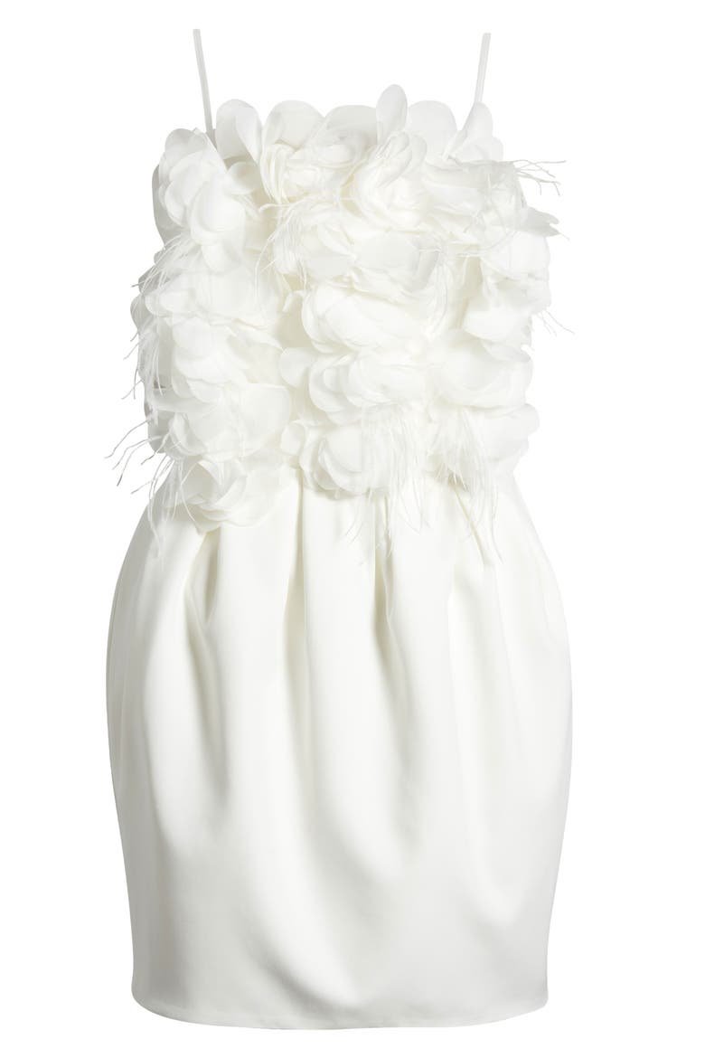 Feather Bodice Minidress, Alternate, color, WHITE