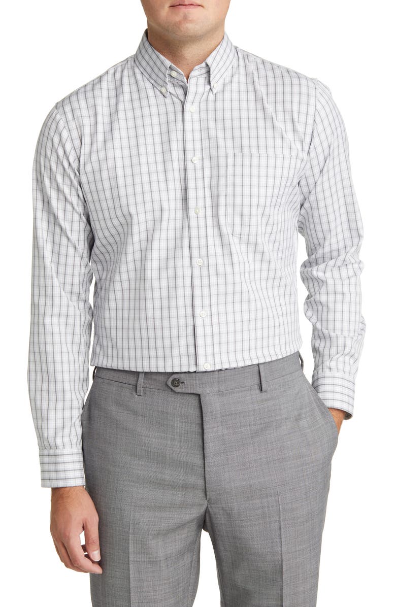 Nordstrom Jeremy Royal Plaid Oxford Dress Shirt, Main, color, 