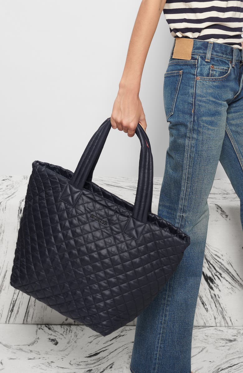 MZ Wallace Medium Metro Deluxe Diamond Quilted Nylon Tote, Alternate, color, Black