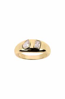 Cubic Zirconia Dome Band Ring