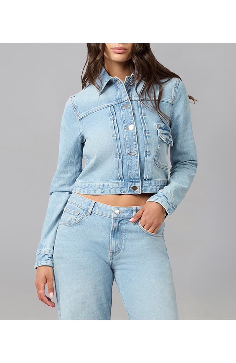 Lola Denim Sabrina Classic Denim Jacket, Main, color, Whimsy Blue