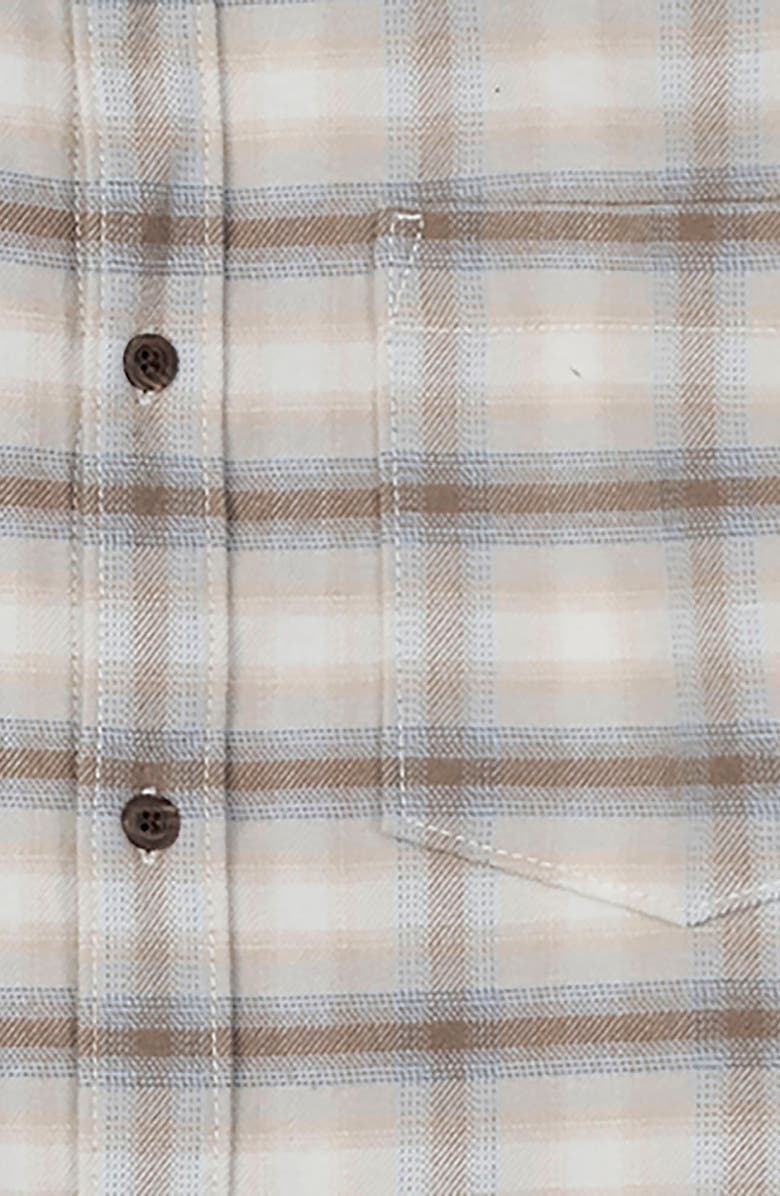 Hope & Henry Organic Long Sleeve Flannel Button Down Shirt, Alternate, color, Taupe Ombre Plaid