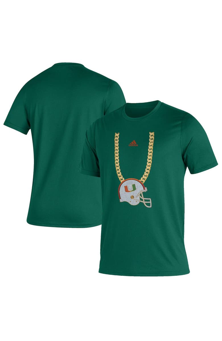 adidas Men's adidas Green Miami Hurricanes Turnover Chain Creator T-Shirt, Alternate, color, 