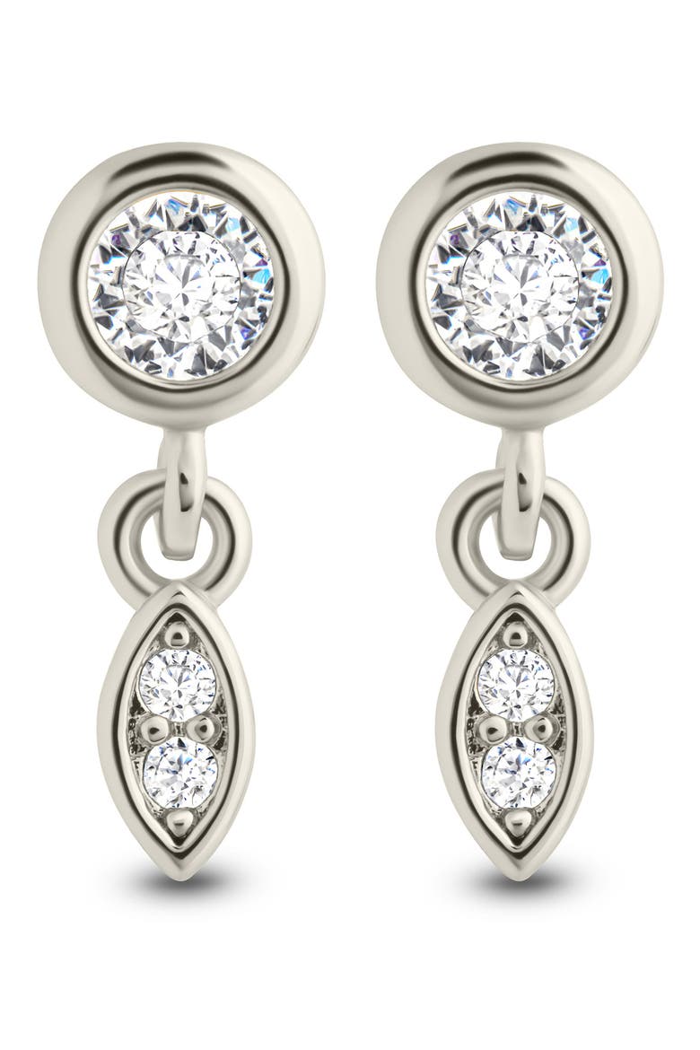 Alice Cubic Zirconia Drop Earrings, Main, color, SILVER