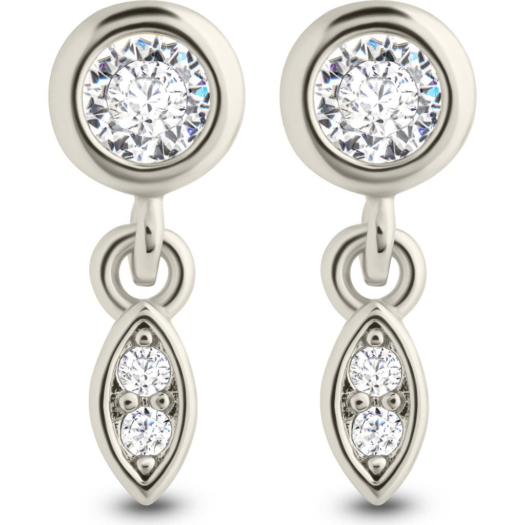 Sterling Forever Alice Cubic Zirconia Drop Earrings In Silver