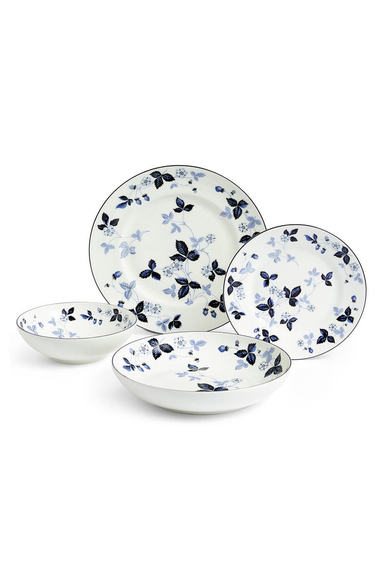 Wedgwood Wild Strawberry 4-Piece Bone China Dinnerware Set, Main, color, Blue