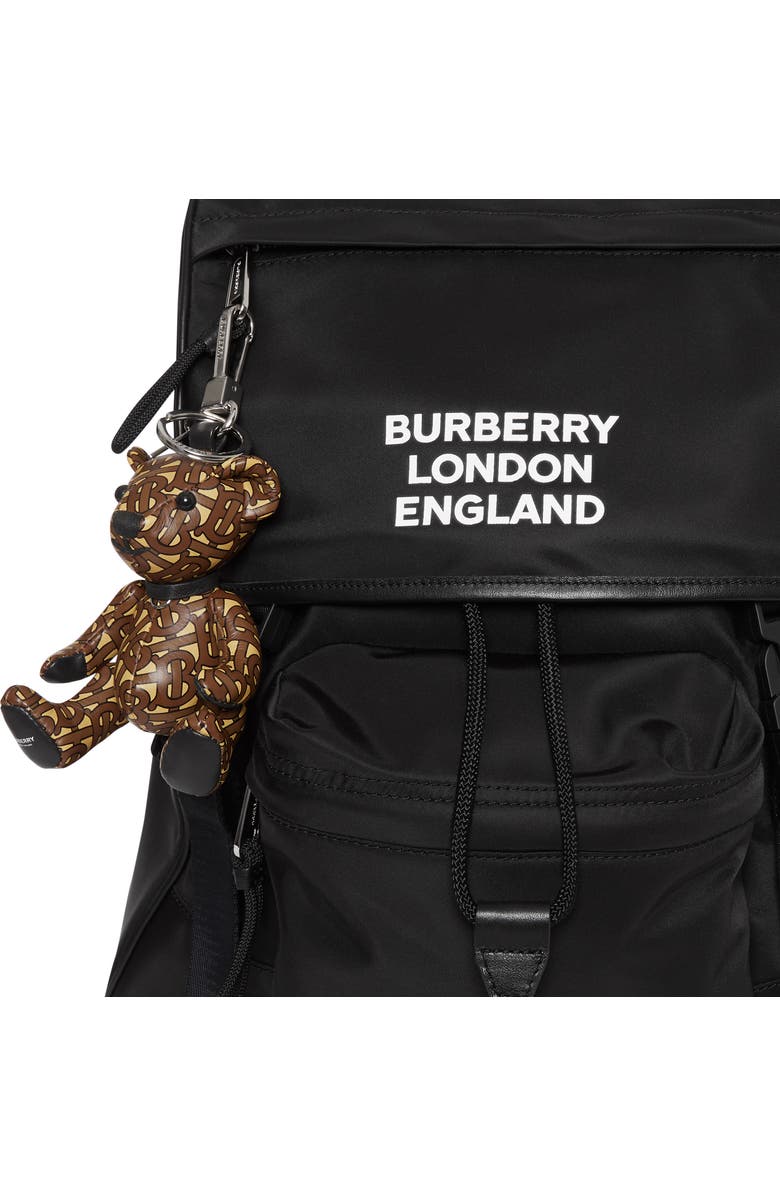 Burberry Thomas Bear Monogram Print Leather Bag Charm, Alternate, color,