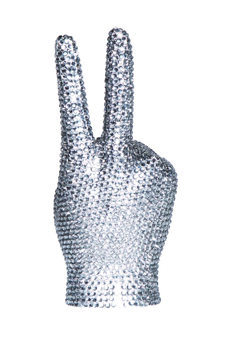 INTERIOR ILLUSIONS Graphite Peace Sign Table Top Decor, Main, color, 