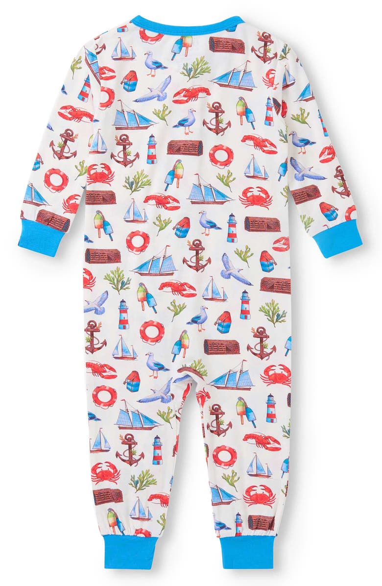 Hatley Painted Seascape Romper, Alternate, color, Natural