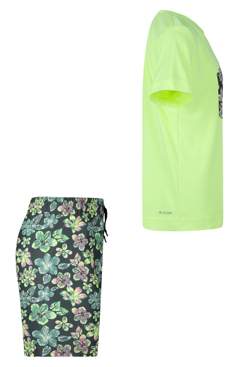 Hurley Kids' Floral Dri-FIT Swim Shirt & Trunks Set, Alternate, color,