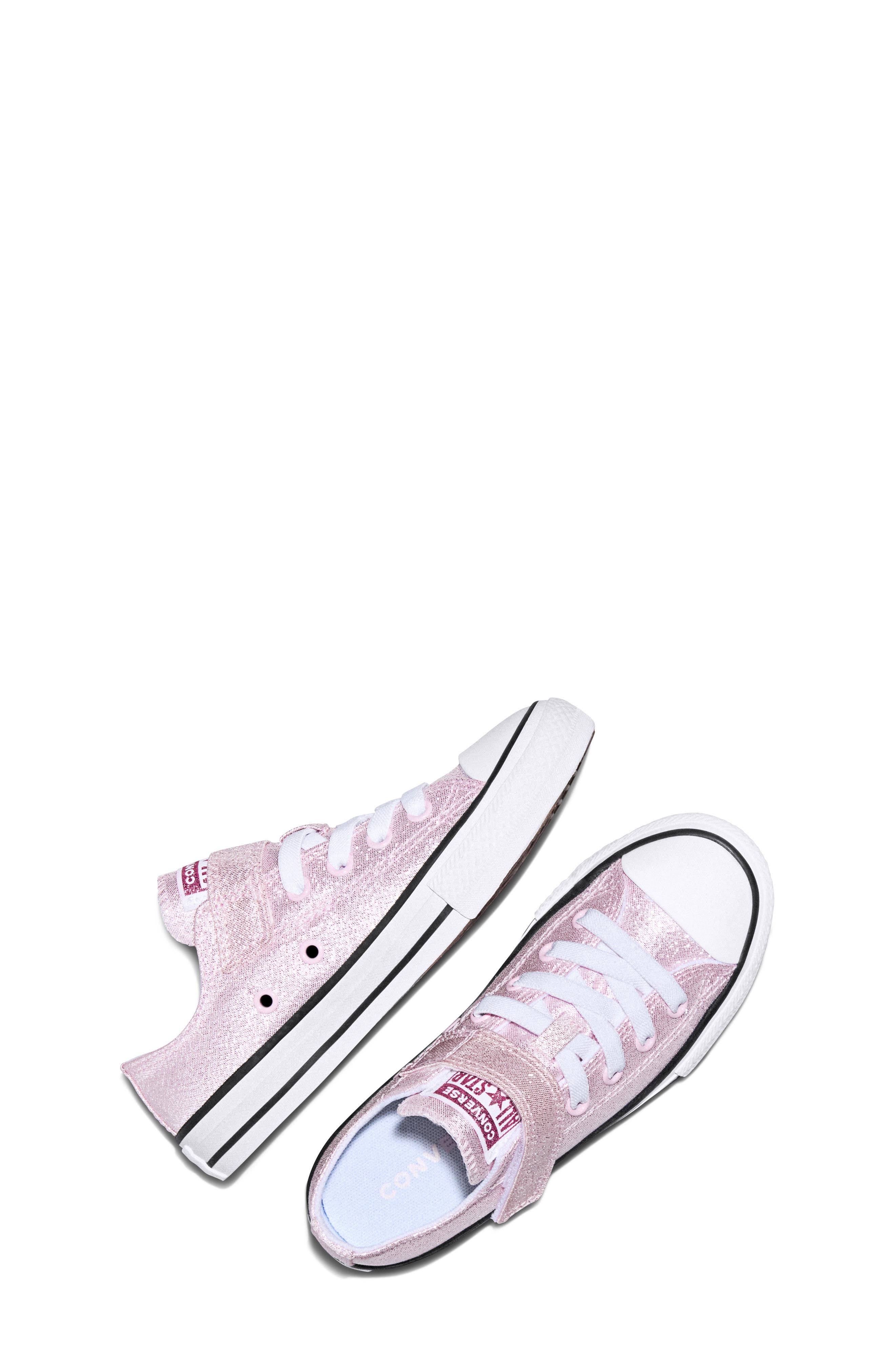 Converse Kids' Chuck Taylor All Star Easy On Glitter Low Top Sneaker, Alternate, color, New Found Bloom