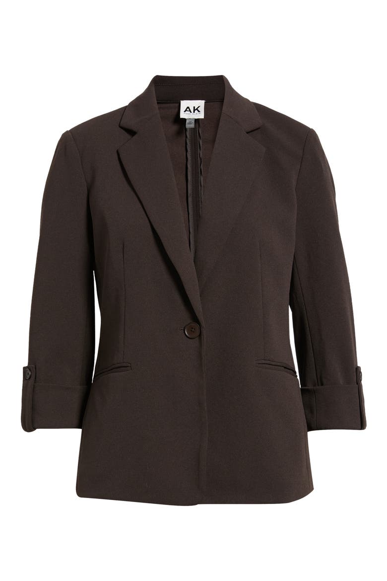 One-Button Blazer, Alternate, color, CHOCOLATE BROWN