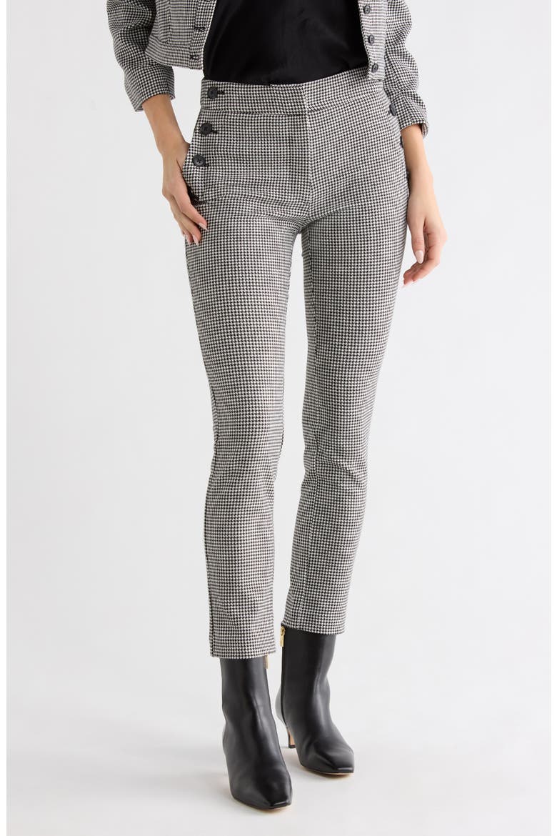 Kelis Houndstooth Sailor Pants, Main, color, BLACK/ WHITE