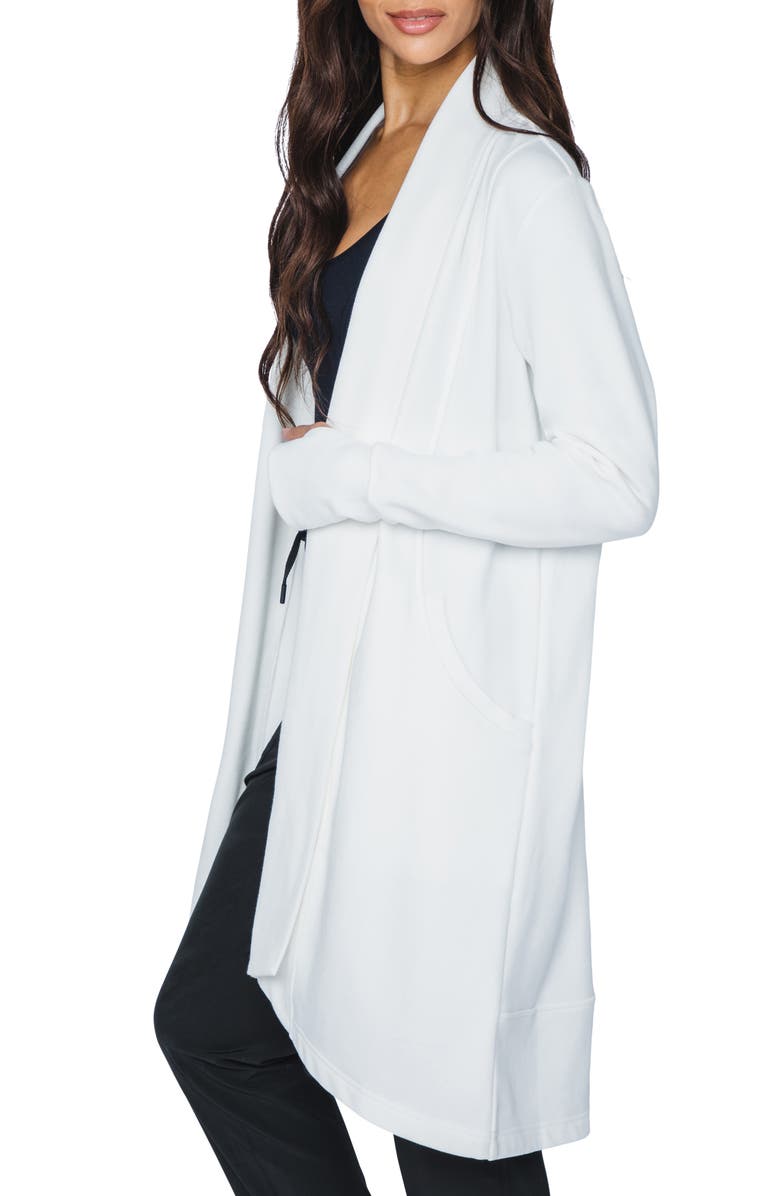 90 DEGREE BY REFLEX Butter Open Front Longline Cardigan, Alternate, color,