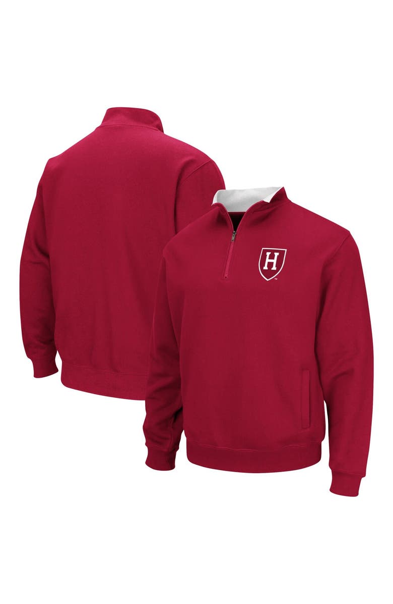 COLOSSEUM Men's Colosseum Crimson Harvard Crimson Tortugas Team Logo Quarter-Zip Jacket, Main, color, Crimson