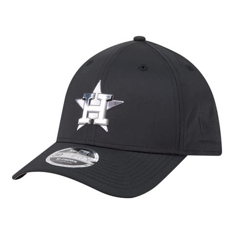 Men's New Era  Black Houston Astros Metallic 39THIRTY M-Crown Flex Hat