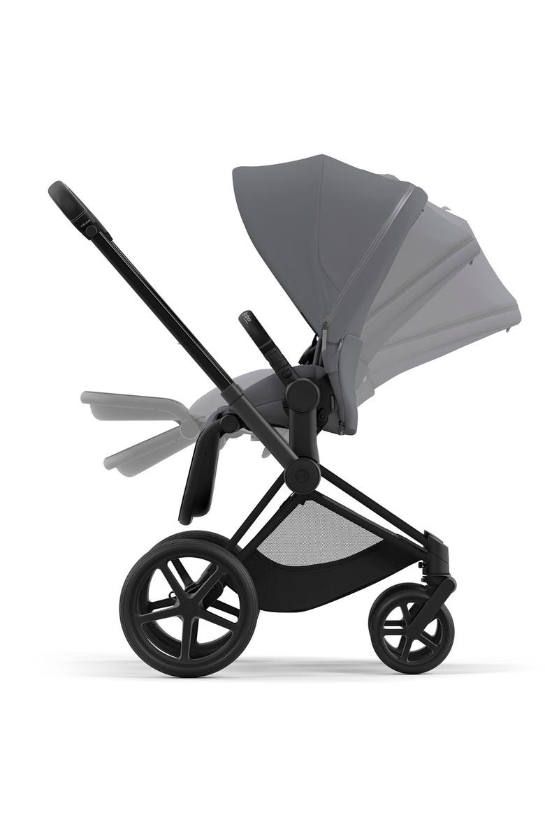CYBEX PRIAM 4 Matte Black Compact Stroller, Alternate, color, Soho Grey