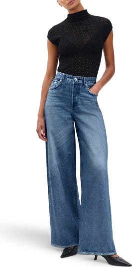 Miramar Sofie High Waist Ankle Wide Leg Terry Sweatpant Jeans