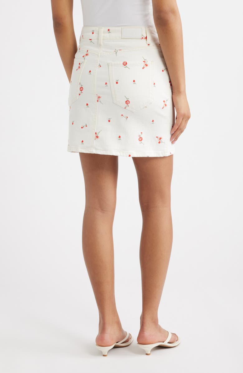 Rails Burbank Floral Embroidered Denim Miniskirt, Alternate, color, Ecru Romantic Floral