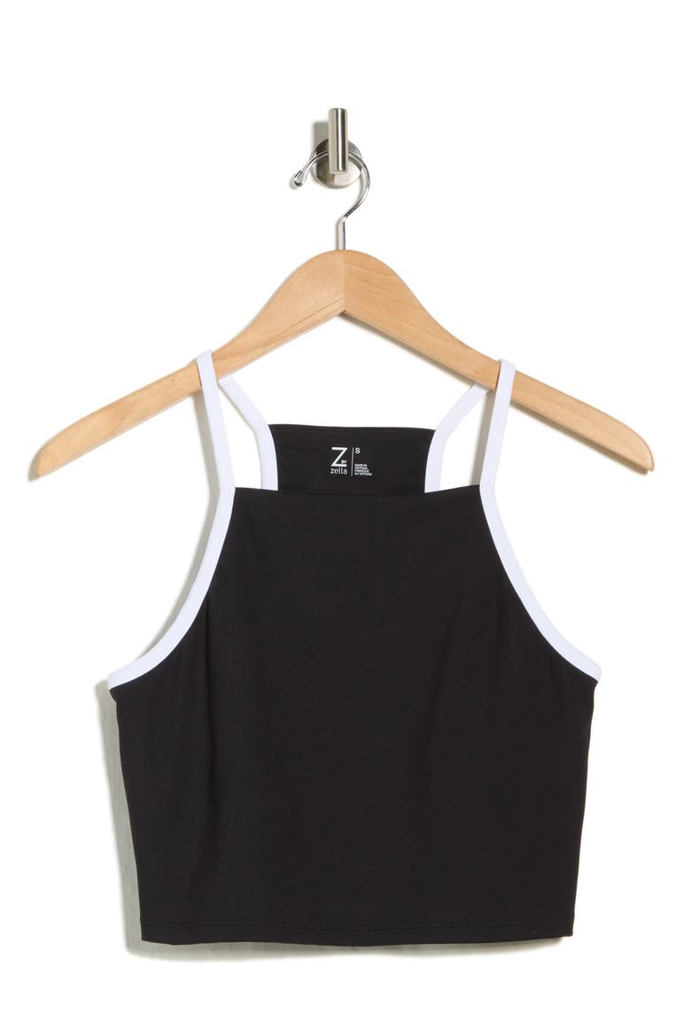 Split Second Racerback Bra Tank, Alternate, color, BLACK